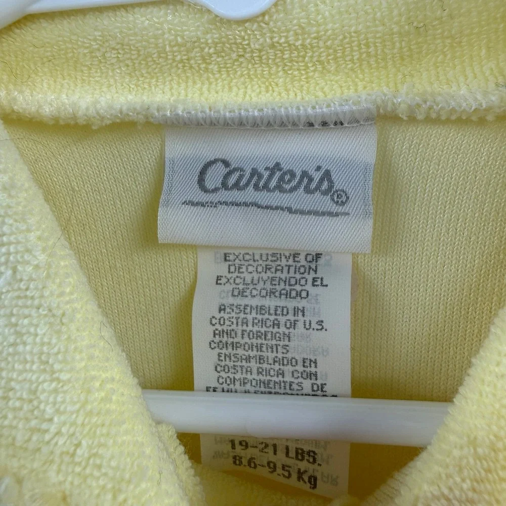 Vintage carters baby yellow bear sleeper one piece footed 6-9 mos terry cloth‎